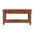 thumbnail image 1 of Lesuto Turned legs Chestnut 2 Drawer Coffee Table - Modern Style, Wood, chestnut, 1 of 10