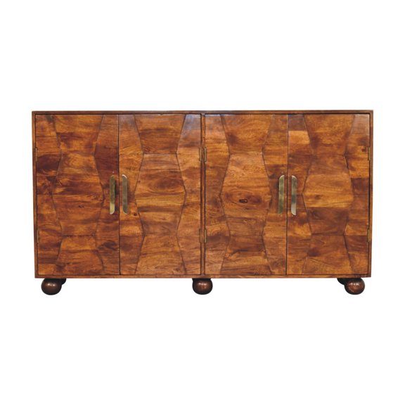 Lesuto Wavecrest Chestnut Cabinet - Contemporary Style, Wood