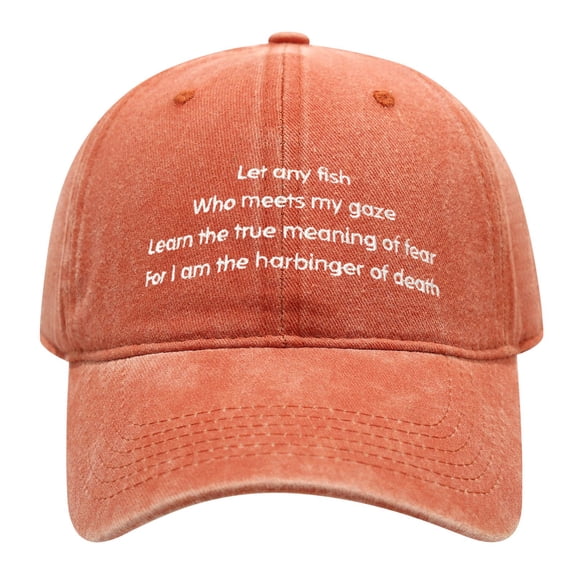 Let Any Fish Who Meets My Gaze Embroidered Washed Cotton Dad Hat, Unisex Adult Vintage Baseball Cap, Adjustable Outdoor Fishing Sun Hat