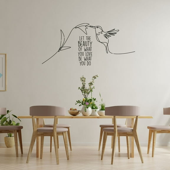 Let The Beauty Of What You Love Be What You Do Quote Birds Bird Nest Tree Vinyl Wall Art Sticker Wall Decal Home Kids Kinder Nursery Room Study Room Boys Girls Wall Decor Design Size(24x40 inch)