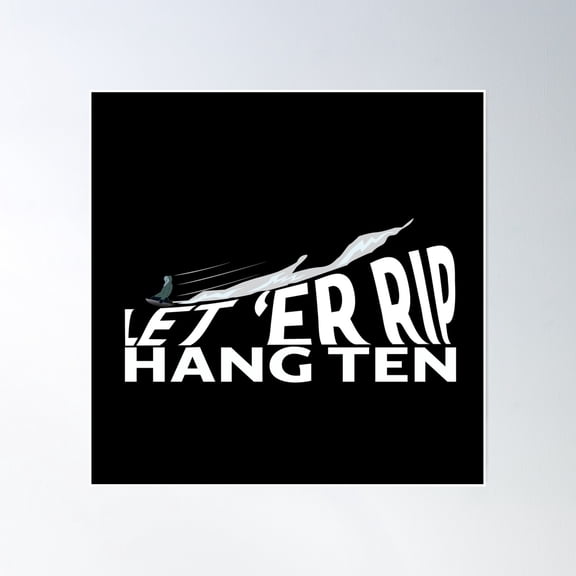 Let'Er Rip - White Poster Wall Art, Modern Wall Decor, 24x24 UNFRAMED