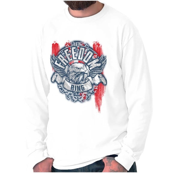 Let Freedom Ring American Flag Eagle Long Sleeve TShirt Men Women Brisco Brands X