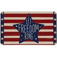 thumbnail image 1 of Let Freedom Ring Decorative Doormat 17" x 29" Patriotic Stripes Star 4th of July Memorial Day Independence Day Peace Love USA Floor Mat Non-Slip Low-Profile mat for Indoor Outdoor, 1 of 6