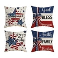 thumbnail image 1 of Let Freedom Ring Stars Fireworks Red White Flower Throw Pillow Covers, 18 x 18 Inch 4th of July Patriotic Independence Memorial Day USA Flag Cushion Case for Sofa Couch Set of 4, 1 of 9