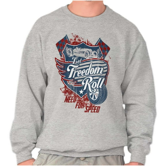 Let Freedom Roll Classic Muscle Car Sweatshirt for Men or Women Brisco Brands S