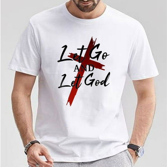 Let Go And Let God T-Shirt Christian Faith Trust In God Jesus Quote Tee For Men For Women Spiritual Gift