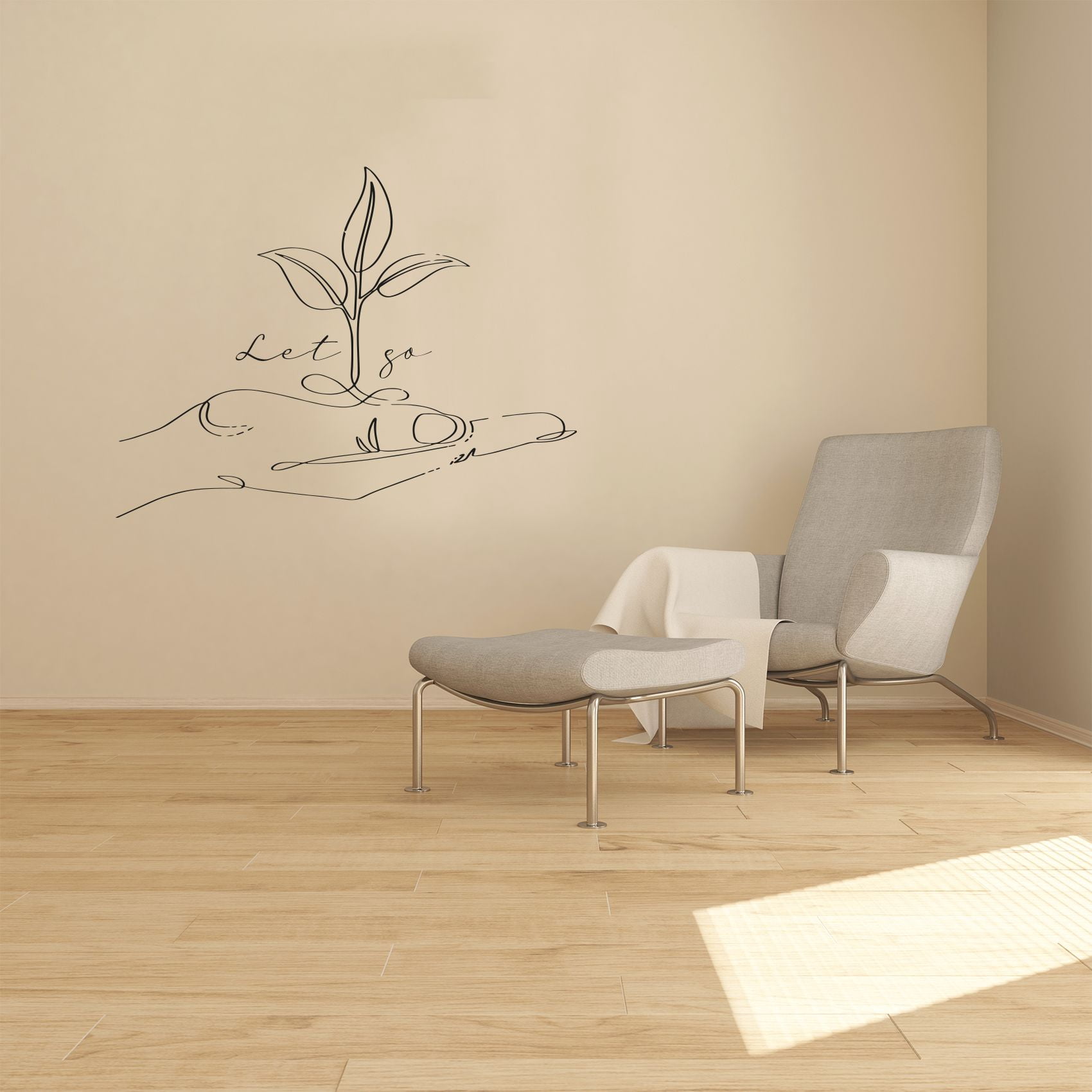 Let Go - Beautiful Small Plant Hand Line Pattern Drawing Art Decor ...