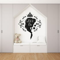 Let It Go - Disney Movie Quote Frozen Queen Elsa Disney Princess Elegant Design Silhouette Quotes Wall Art Wall Decal Wall Sticker Home Decoration Design Kids Girls Room Wall Décor Size (10x10 inch)