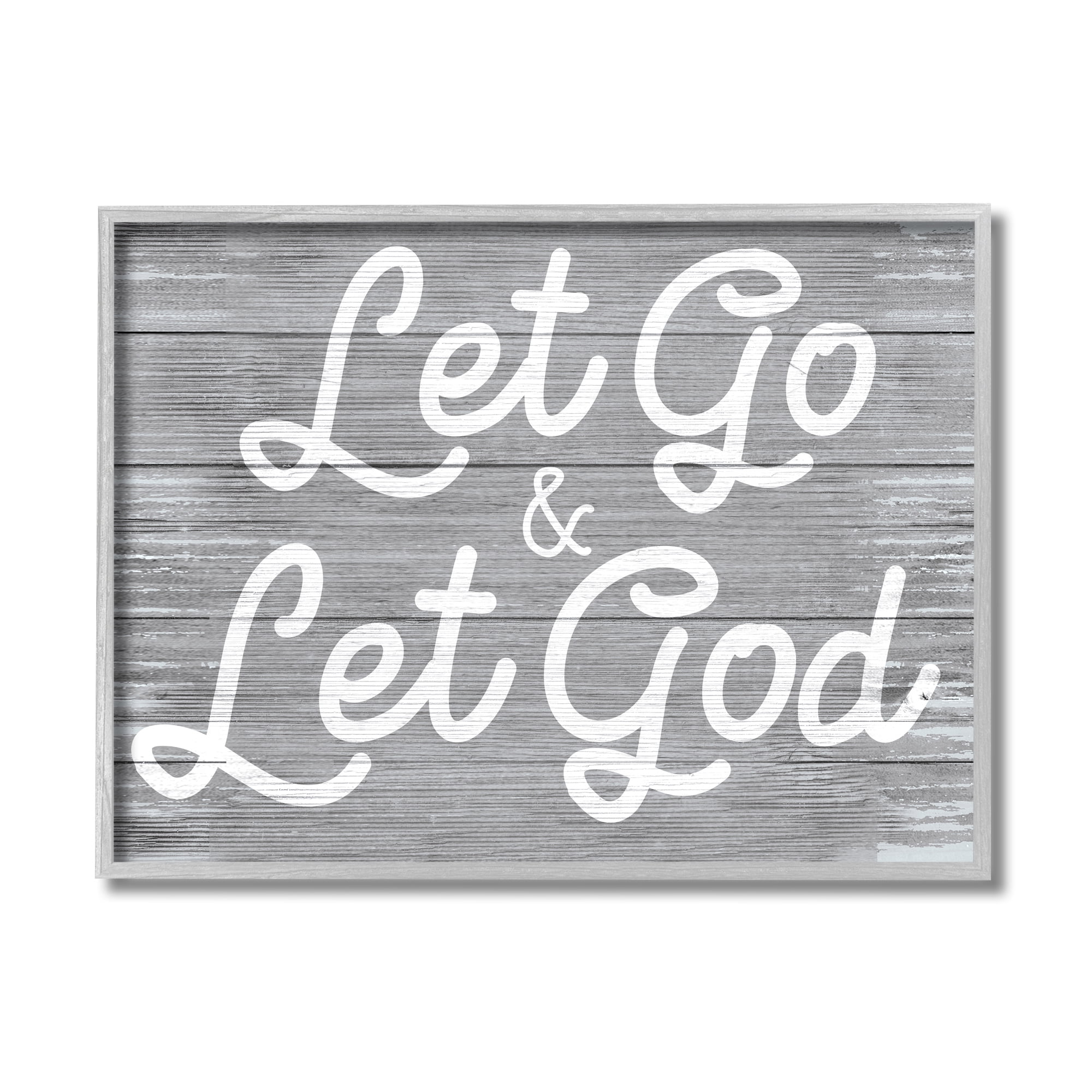 Stupell Industries Let Go Let God Inspirational Faith Based Quote,11 x  14,Designed by Daphne Polselli, image size:2000x2000