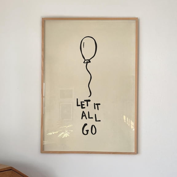 Let It All Go Print Minimalist Line Art Men.Tal Health Poster Trendy Wall Decor Quote UNFRAMED PAPER POSTER, Home Decor, Vintage Gift, Living Room Dercor