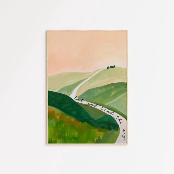 Let God Lead Landscape Christian Wall Art Unframed Canvas 8x10in