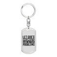 thumbnail image 1 of Let God'S Promises Stainless Steel or 18k Gold Premium Swivel Dog Tag Keychain, 1 of 10