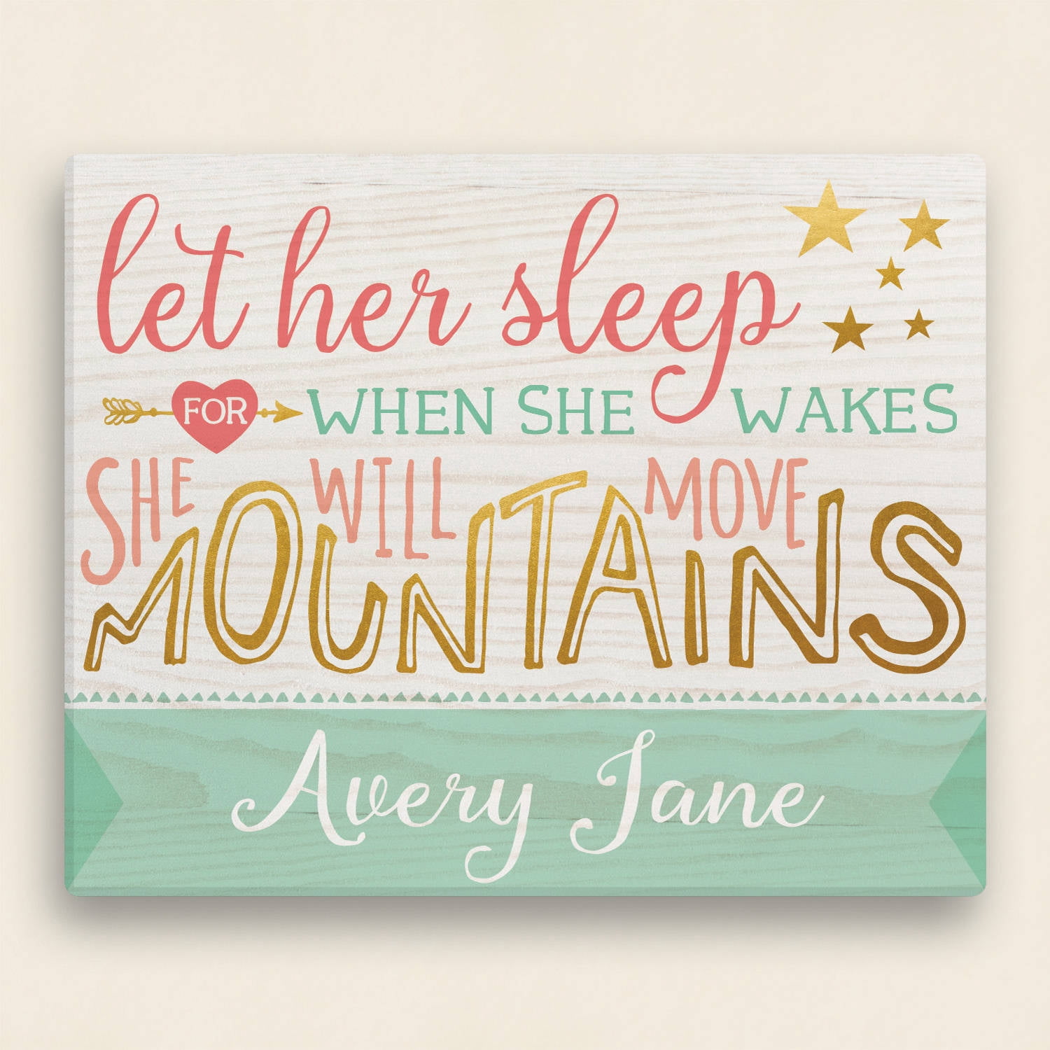 Let Her Sleep/Let Him Sleep Personalized Canvas 11" x 14" or 16" x 20"