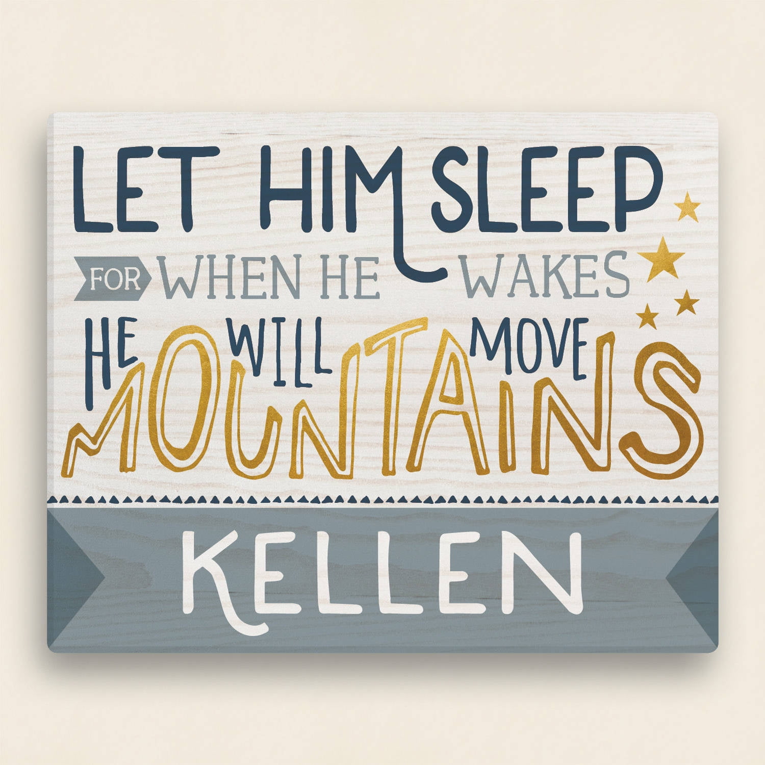 Let Her Sleep/Let Him Sleep Personalized Canvas 11" x 14" or 16" x 22"