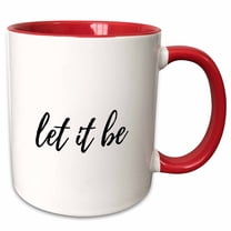 3drose, Let It Be. Cursive Black Lettering on White Background., 11oz Two-tone Red Mug