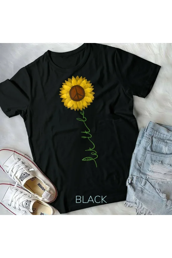 Let It Be Peace Sign Sunflower Hippie Gypsy Soul Unisex & Tshirt