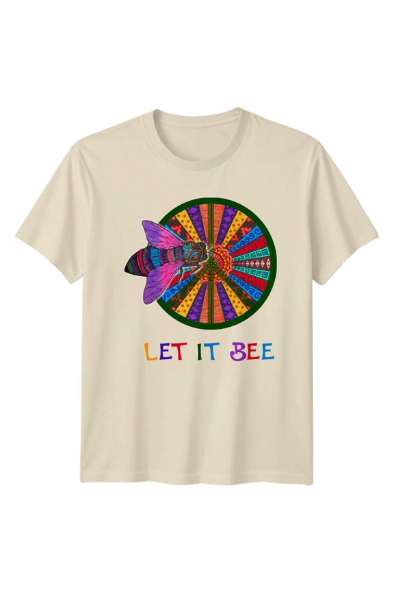 Let It Bee Bee T-Shirt Psychedelic Nature Graphic Mens Womens All Size S-5XL