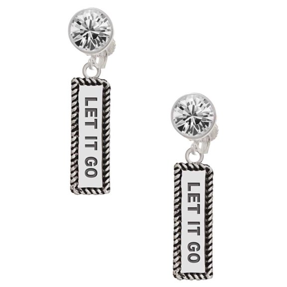 Let It Go Clear Crystal Clip On Earrings