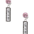 thumbnail image 1 of Delight Jewelry Silvertone Let It Go Pink Crystal Clip on Earrings, 1 of 5