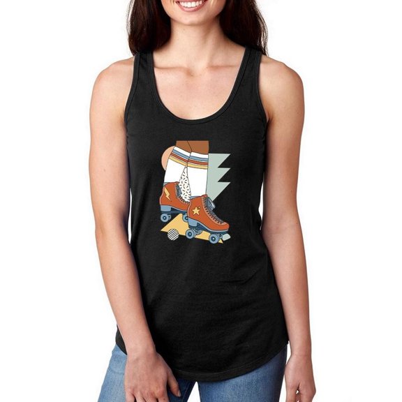 Let It Roll. Rollerskates Racerback Tank Women -Victoria Barnes Designs, Female Medium