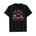 thumbnail image 1 of Let It Snow Buffalo Plaid Snowflake Merry Christmas Gift T-Shirt Black Tee, 1 of 5