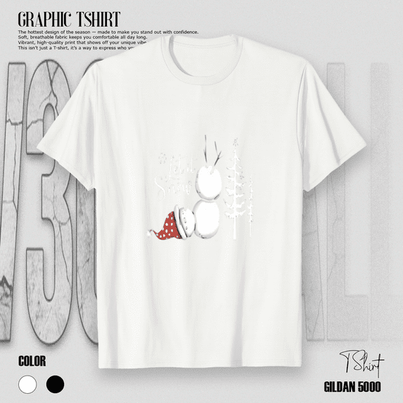 Let It Snow Christmas Cozy Festive Winter Holiday Classic Graphic Unisex T-Shirt, up to size 5XL