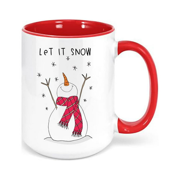 Let It Snow Coffee Mug, Let It Snow, Snowman Mug, Christmas Mug, Christmas  Decor, Snowman Coffee Cup, Christmas Gift, Snowman Cup, Snow Mug, RED