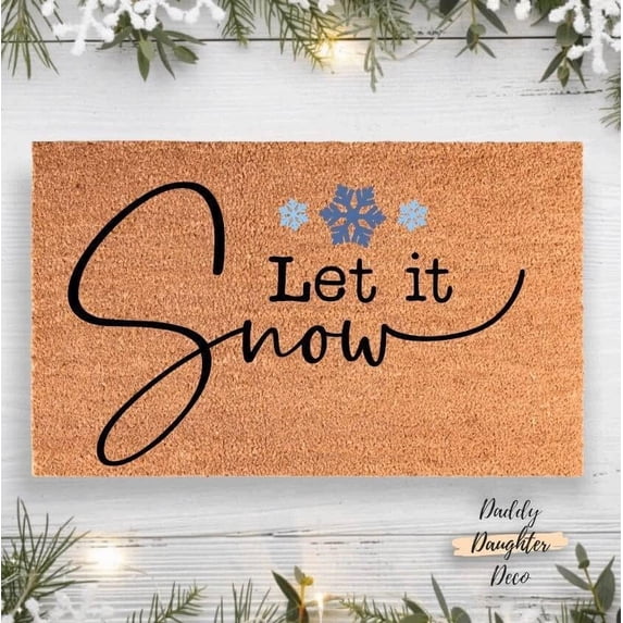 Let It Snow Doormat Winter Doormat Snowflake Doormat Winter Decor Christmas Doormat Winter Welcome Mat Home Kitchen Balcony Decoration 16x24 Inch