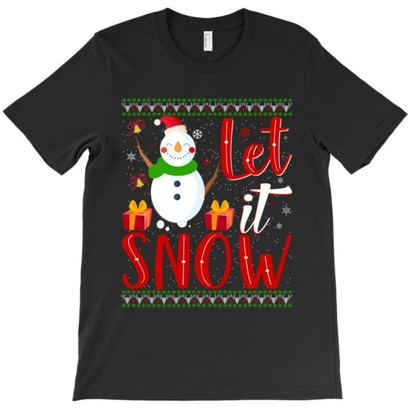 Let It Snow Funny Christmas Holiday Graphic T-Shirt - Fan Favorite - Best Gift G8921, Up to 5XL