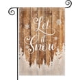 thumbnail image 1 of Let It Snow Garden flag 12.5x18 Winter Snowflake Christmas Tree Outside Decorations Rustic Wood Xmas Quotes Burlap Yard Flags Double Sided, 1 of 6