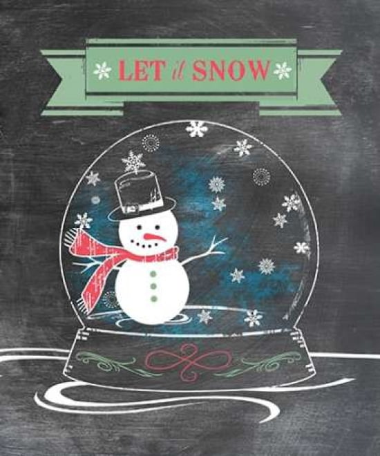 Let It Snow - Green Canvas Art - Lisa Longfellow (20 x 24)