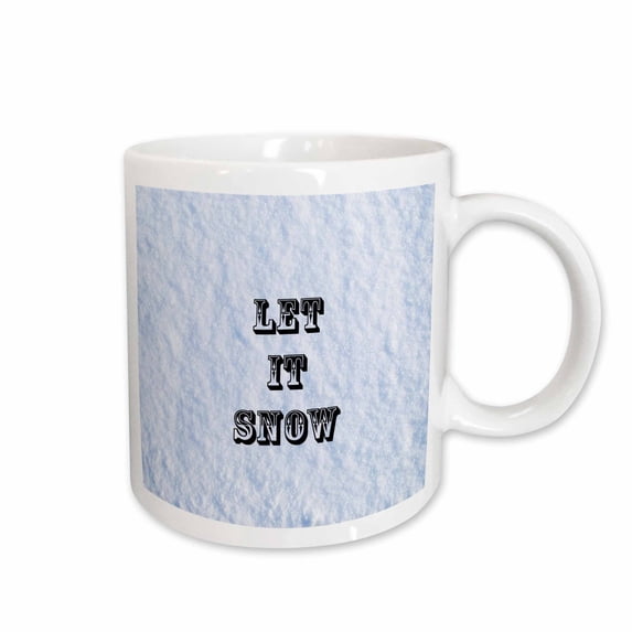 3drose, Let It Snow Greeting with Snow Background, 11oz Mug