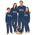 thumbnail image 1 of Let It Snow Hockey Christmas Pajamas, Navy Hockey Matching Family Pajamas, Long Sleeve Pajamas With Pockets, 1 of 7