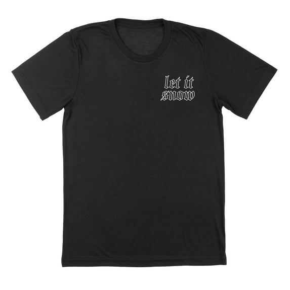 Let It Snow Holiday Graphic Black Mens T-Shirt