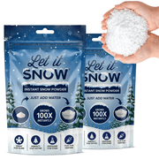 Let It Snow Instant Fake Snow Powder, USA-Made for Kids, Holiday Decor, Sensory Play & Slime  2 Pack