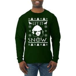 Let It Snow Jon Snow Full Color GoT Ugly Christmas Sweater Mens Long Sleeve Shirt Black Medium Walmart