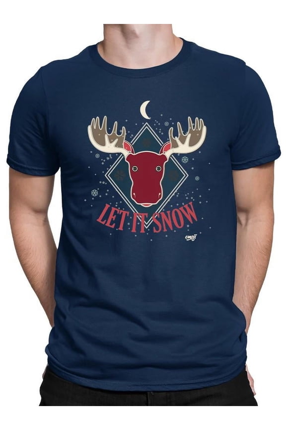 Let It Snow Moose Rustic Nature-Themed Holiday Gift Men's Tshirt