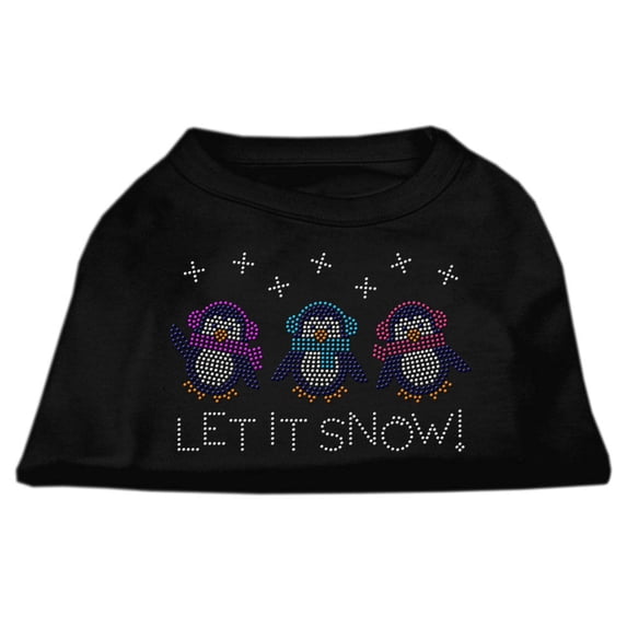 Christmas Pet Dog Cat Shirt Rhinestone, "Let It Snow Penguins"
