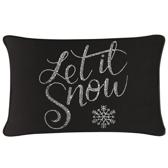 Let It Snow Pillow - 14x20 - Black Velvet