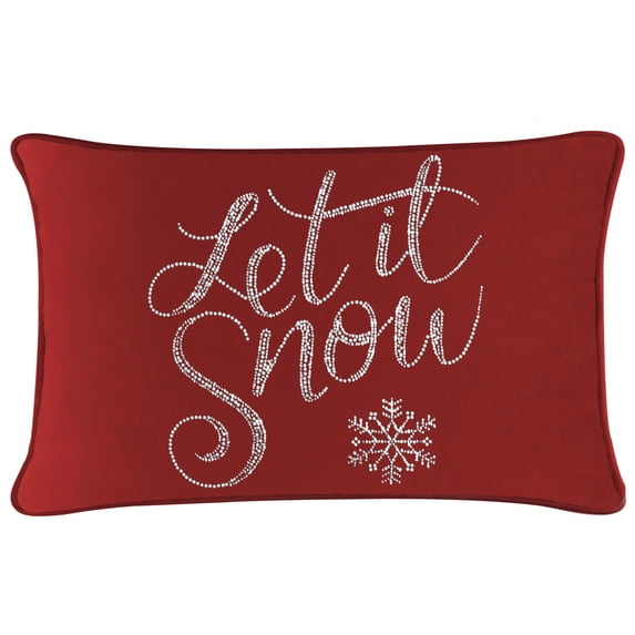 Let It Snow Pillow - 14x20 - Red Velvet