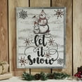 thumbnail image 1 of Let It Snow Snowman Framed Wall Hanging Sign 15x12, 1 of 5