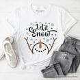 thumbnail image 1 of Let It Snow Snowman T‑Shirt, Snowflakes Minimalist Tee for Winter Holiday Season, 1 of 5