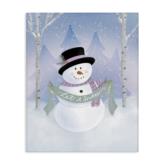 Stupell Industries Let It Snow Soft Snowman Canvas Wall Art, design by Sandra Picco, 48 x 36