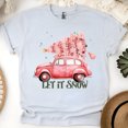 thumbnail image 1 of Let It Snow T-Shirt | Vintage Car with Christmas Tree Graphic Tee, Ash, Size XL, 1 of 6