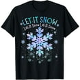 thumbnail image 1 of Let It Snow Tie Dye Snowflake Teacher Student Kid Merry Xmas T-ShirtMen's and women's gift, black and white T-shirt, size: Extra large S-4XL, 1 of 4