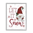 thumbnail image 1 of Let It Snow Winter Sentiment Red Snowflakes Gnome Inspirational Graphic Art Framed Art Print Wall Art, 1 of 5