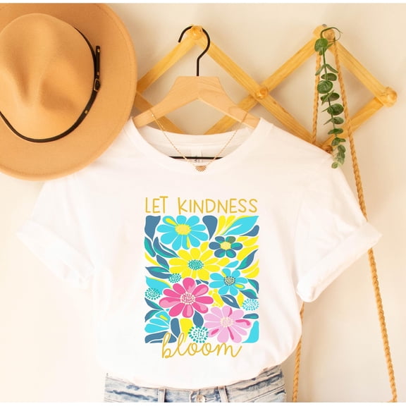 Let Kindness Bloom Floral T-Shirt, Be Cool Be Kind Retro Shirt, Be Cool Shirt, Inspiration Women Gift Tee, Aesthetic Floral Kindness Tee TSHIRT All Size S-5XL