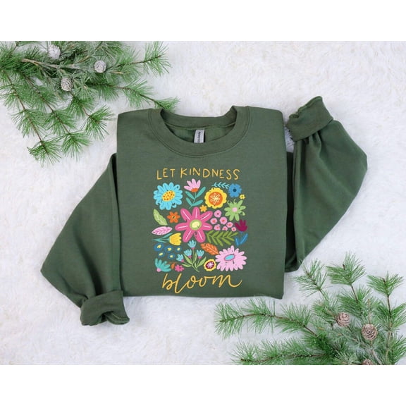 Let Kindness Bloom Shirt, Retro Flower Shirt, Aesthetic Floral Kindness Shirt, Inspirational Shirt, Motivational Shirt, Shirts For Women Tshirt All Size S-5XL