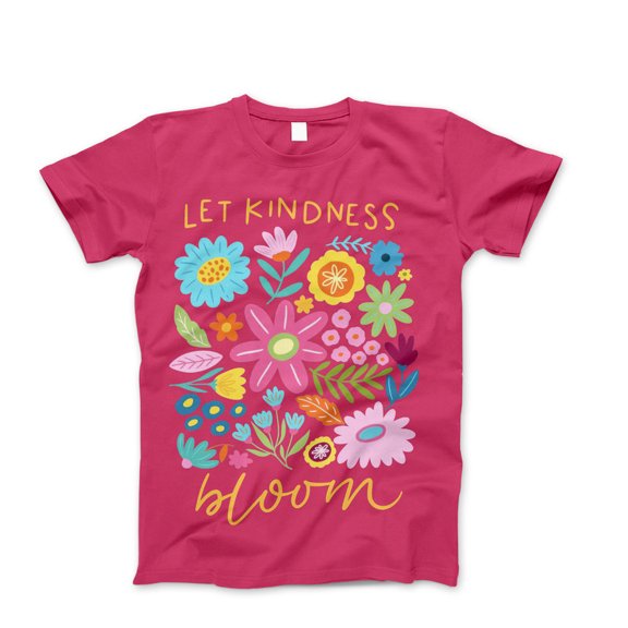 Let Kindness Bloom T-Shirt, Be Cool Be Kind Retro Flower Shirt, Inspiration Women T Shirt, Aesthetic Floral Kindness Tee, Cute Gift for Her