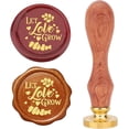 thumbnail image 1 of Let Love Grow Wax Seal Stamp 25mm Words Sealing Wax Stamps Retro Rosewood Handle Removable Brass Head for Wedding Invitations Envelopes Christmas Thanksgiving Gift Packing, 1 of 9